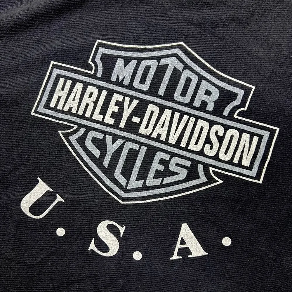 Vintage Harley Davidson USA Shield Motorcycles Biker T Shirt Essentials Black XL